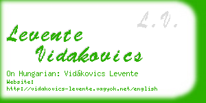 levente vidakovics business card